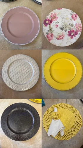 Mesa posta - sousplat, jogo americano, guardanapo e porta guardanapos 