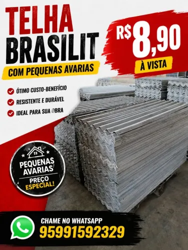 TELHA BRASILIT COM PEQUENAS AVARIAS 1,22X0,50