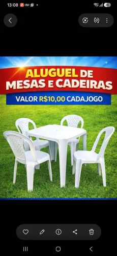 Aluguel de mesas e cadeiras