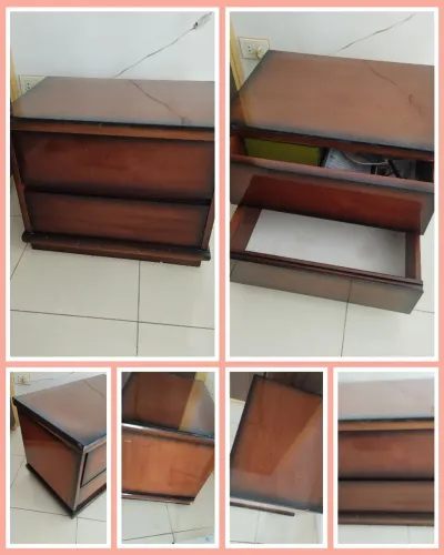 Conjunto de Mesa de cabeceira mogno