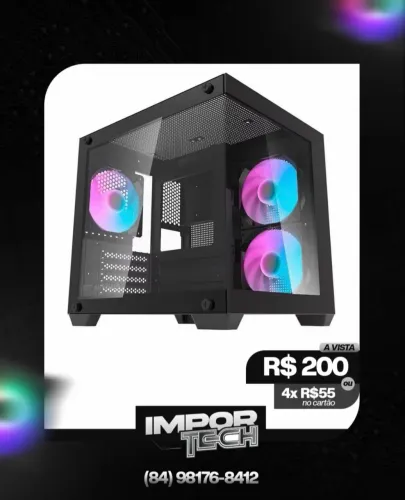 Gabinete Gamer Aigo Darktlash Durin D275M + 3 fans. @importech_084.