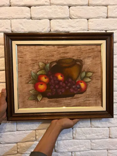 Quadro Natureza-Morta Vintage Frutas - Pintura Original Assinada