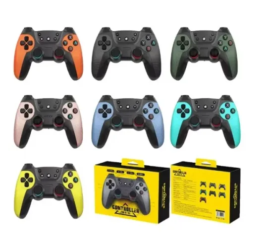 Controle Sem Fio Bluetooth para PS4/PS3 e PC com Vibração Dupla - Design Ergonômico Neon