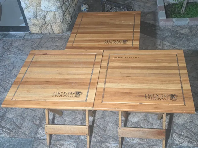3 mesas de madeira original Lagunitas Brewing Company 70x70