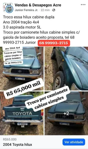 Hilux cabine dupla 4x4 