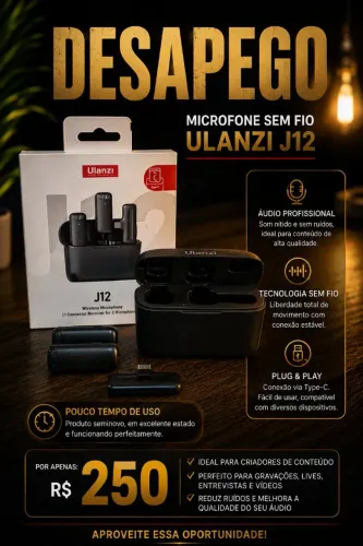 Microfone sem fio Ulanzi j12 ORIGINAL