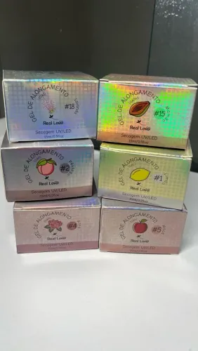 Kit 6 Gel de Unhas Linha Light Aromatizado 15ml - Real Love
