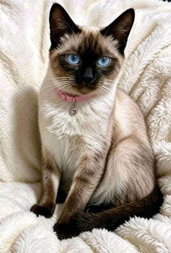 Gato fêmea siames com 5 meses
