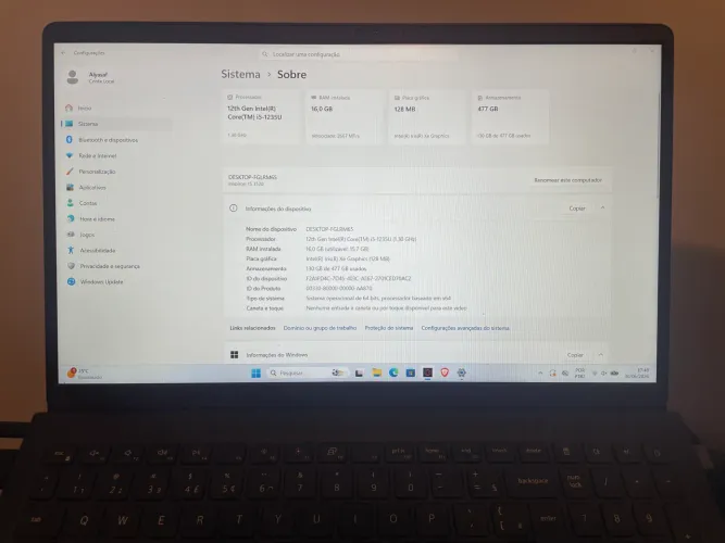 Notebook Dell INSPIRON 15