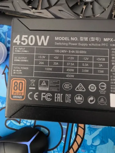 Fonte Atx - Cooler Master - 450W - 80 PLUS