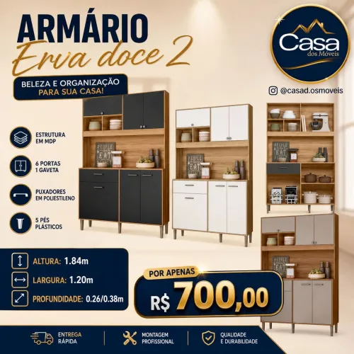 Armário Erva Doce 1.20 de largura