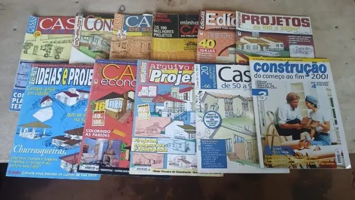 9 revistas de projetos de casa e construção + 2 revistas de brinde