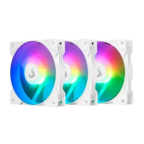 Kit Fan Com 3 Unidades Rise Mode Z, ARGB, 120mm, Branco, RM-ZLD-5V-ARGB-W