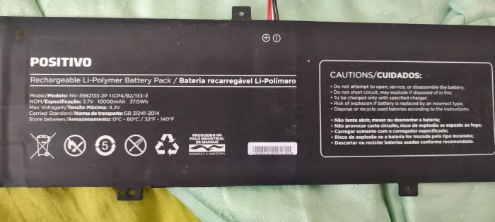 Bateria notebook positivo