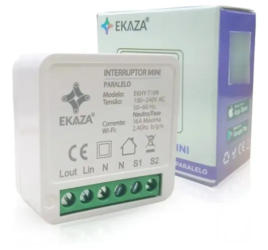 Interruptor Inteligente Wi-Fi Mini Paralelo Ekaza