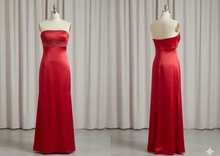 Vestido vermelho tomara que caia