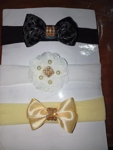 Kit Tiaras de Bebê Recém Nascida Luxo