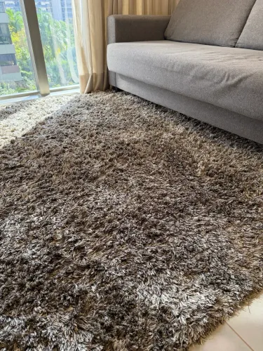 Tapete Pelo Alto Shaggy Grande 240x200cm Marrom Mesclado 