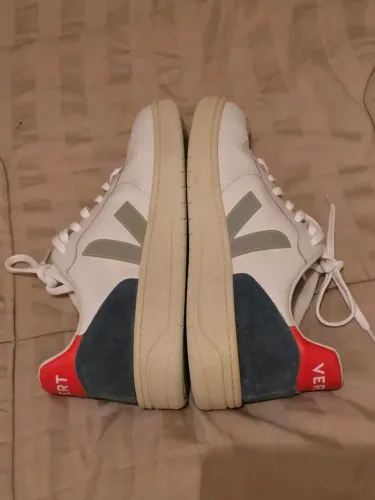 Tênis VERT V-10 branco azul laranja flúor. Tam. 42