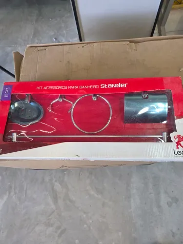 Queima de estoque - kit banheiro 5 peças aço