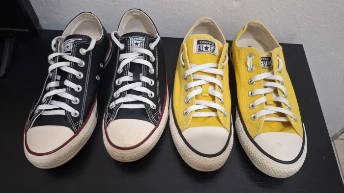 All star amarelo /couro preto