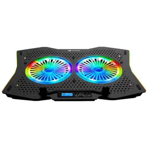 Base Gamer Refrigerada Notebook C3Tech NBC-400BK + Kit Teclado Mouse Sem Fio K-W10 (