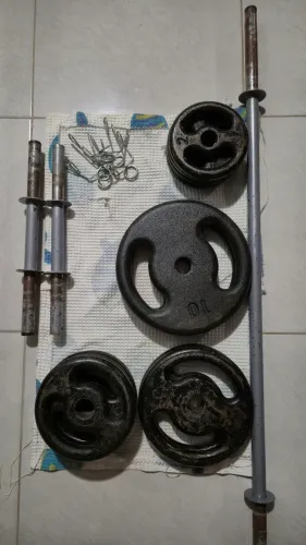 50 KG anilhas e barras (pesos usados)