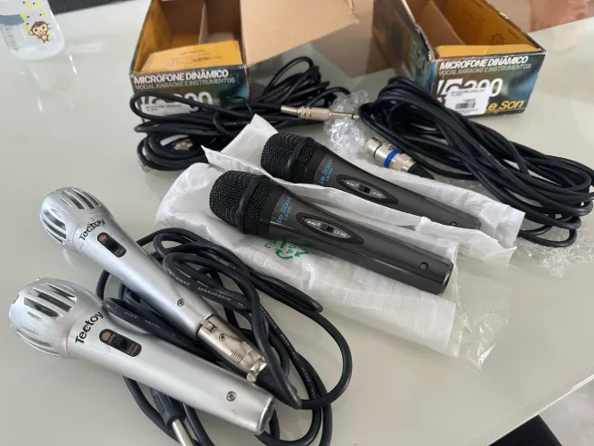 Kit 4 Microfones profissional 2 são novos Ls300 e 2 tectoy usado 