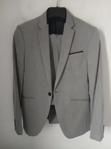 TERNO SLIM FIT ZARA  CINZA MESCLADO IMPECÁVEL VESTE 38/40 