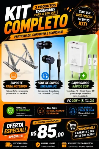 KIT COMPLETO PARA FACILITAR SEU DIA A DIA!