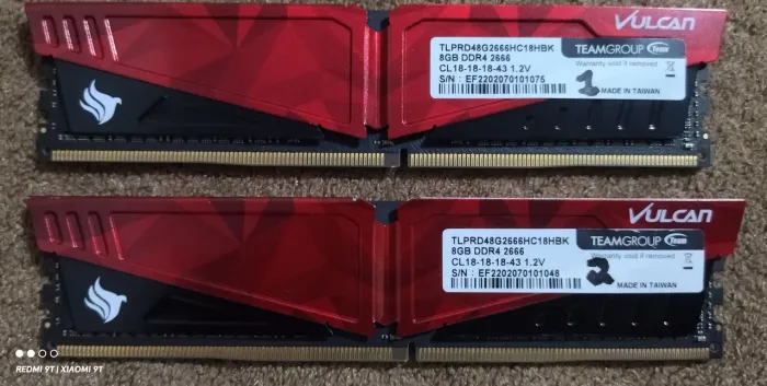 kit memória DDR4 Tforce Vulcan 16GB (2x8GB) 2666mhz