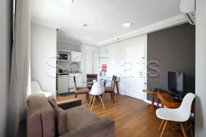 Quality Bela Cintra, flat para locação contendo 45m², 1 dorm e 1 vaga, no bairro dos Jardi