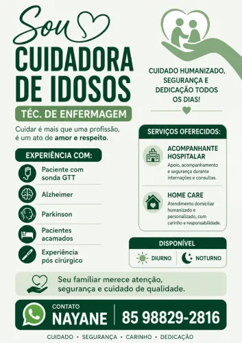Cuidadora e tec de enfermagem
