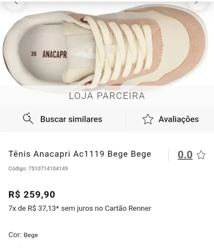 Vendo, tênis NOVO ( 37) *
