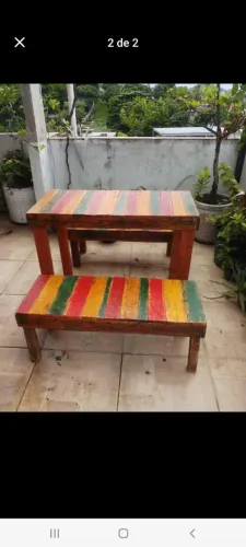 Mesa e bancos de patina ( novos)
