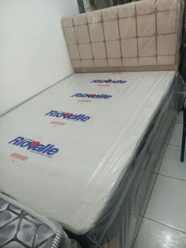 Cama box casal 5 cm de espuma acoplada 64 de altura