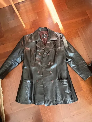 Casaco de Couro vintage masculino 