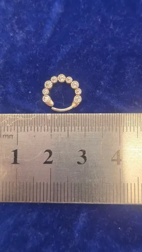 Piercing indiano prata 925 zircônia