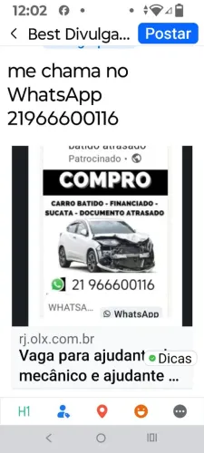 Carro batidome chama no WhatsApp *