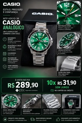 Relógio Casio original Série MTPVD01V