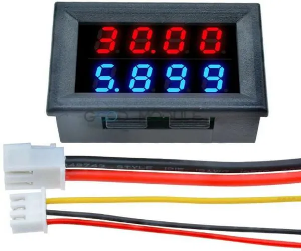 Voltímetro Digital Eletrônico Amperímetro Dc 0-200v Red Blue Arduino Automação COD-CP376 