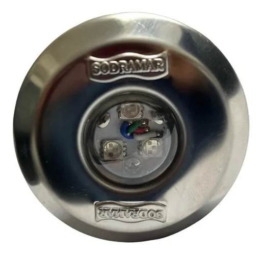 Hiper Led P/ Piscinas Rgb 9w Inox 50mm Sodramar - 03 x no cartão