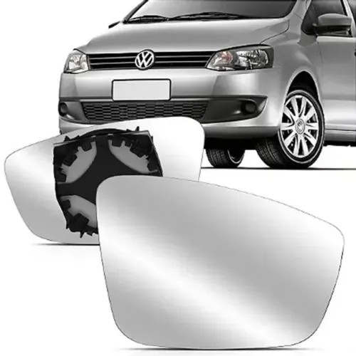 lente Retrovisor Volkswagen Fox 2010 à 2022 - L Esquerdo - Lente C/ Placa - Metagal