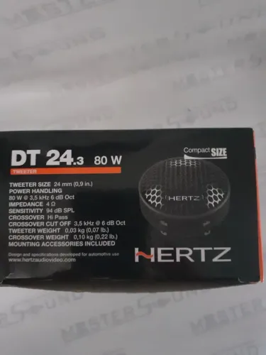 Par de mini Tweeter.  Hertz. DT.24.3.  80 RMS.  Garantia. Novo. Instalado. 