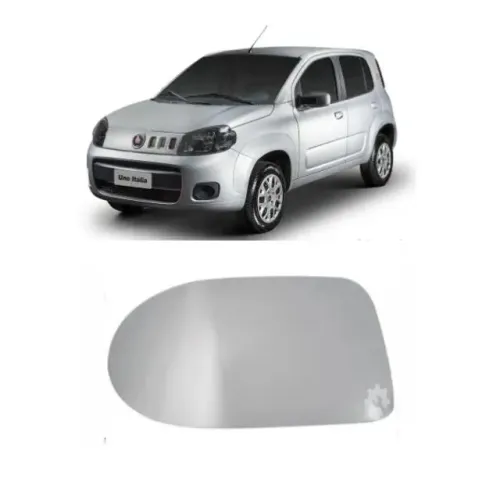 Lente Retrovisor Fiat Uno 2011 à 2013 - L Esquerdo - Lente C/ Placa - Metagal 