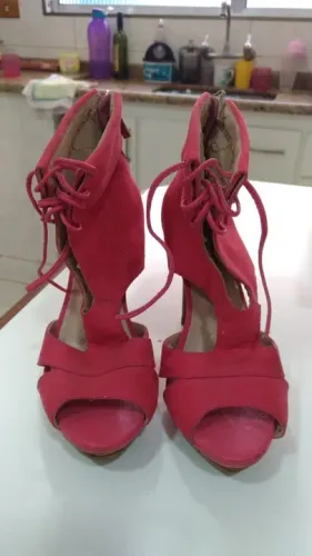 Sandália Salto Alto Carmen Steffens, Rosa, 35