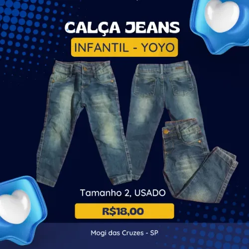 calça jeans infantil - preço brechó - Dia das crianças