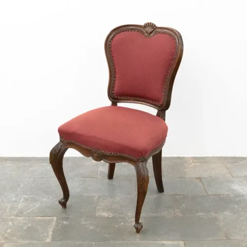 Cadeira Poltrona Luis Xv Madeira Maciça Entalhada Vinho