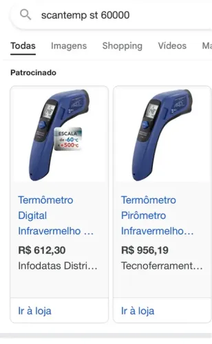 Termômetro pirômetro infravermelho