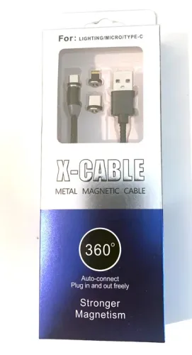 Cabo Carregador USB Lighting USB C Micro Magnetic X-Cable